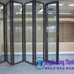 NHÔM XINGFA HỆ 63 MỞ XẾP TRƯỢT MÀU XÁM GHI ĐẸP