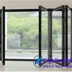 NHÔM XINGFA HỆ 63 MỞ XẾP TRƯỢT MÀU XÁM GHI BỀN ĐẸP