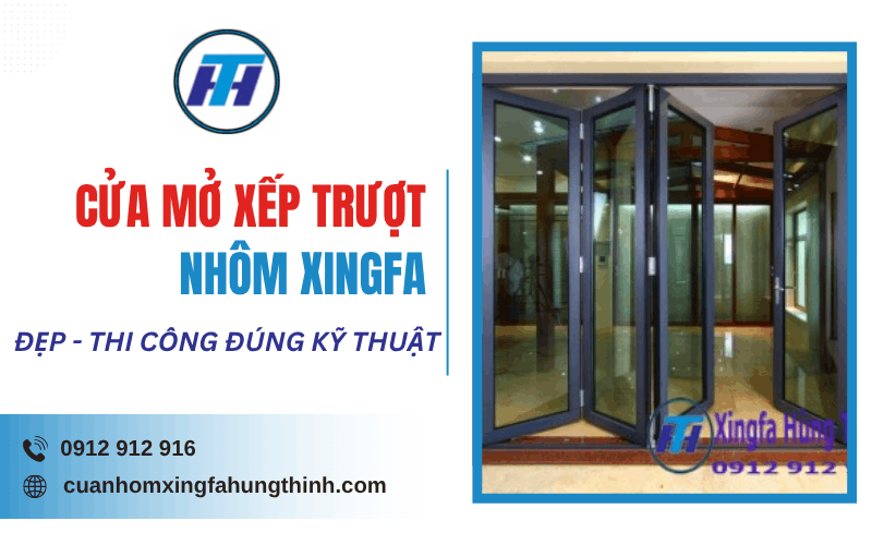 cửa mở xếp trượt nhôm Xingfa