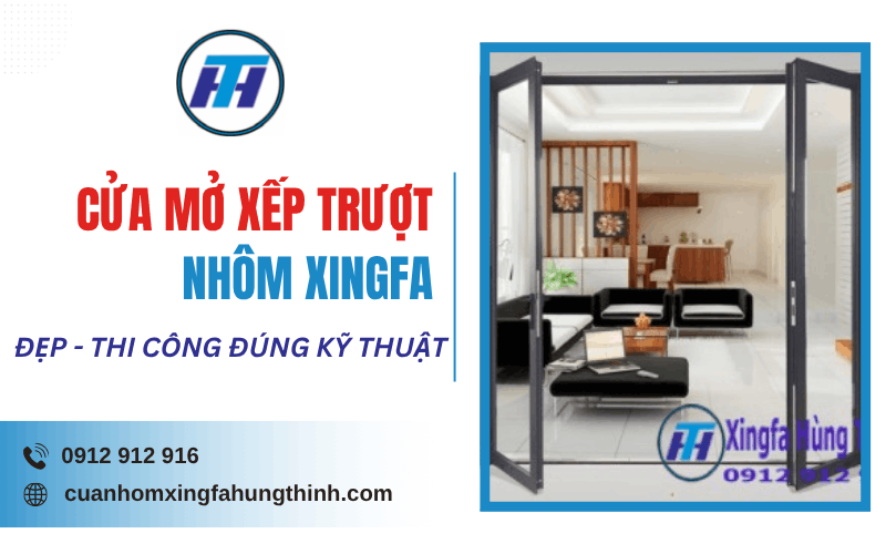 cửa mở xếp trượt nhôm Xingfa
