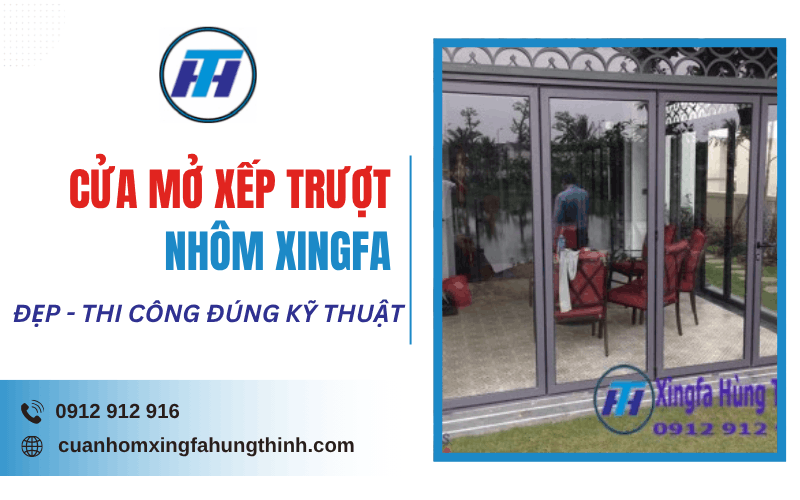 cửa mở xếp trượt nhôm Xingfa