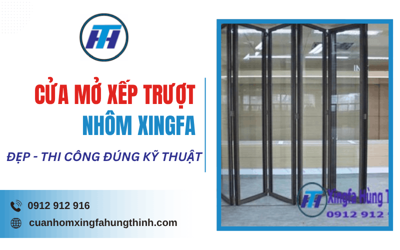 cửa mở xếp trượt nhôm Xingfa