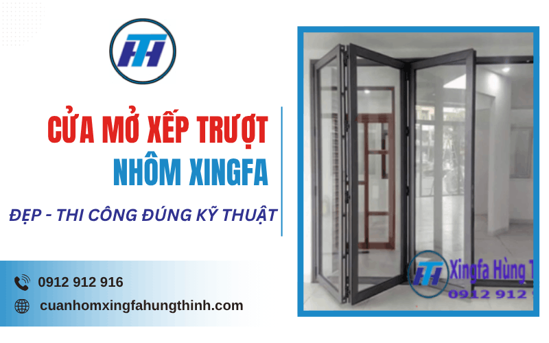 cửa mở xếp trượt nhôm Xingfa